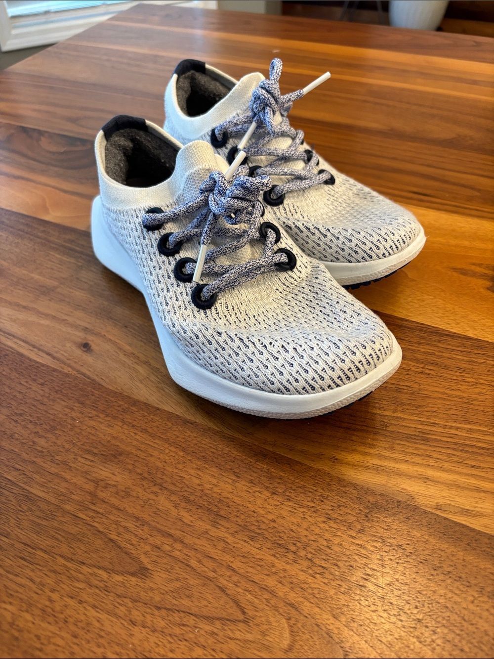 Allbirds Tree Dasher 2 White Blue Blizzard Athletic Sneaker Shoes Size 8